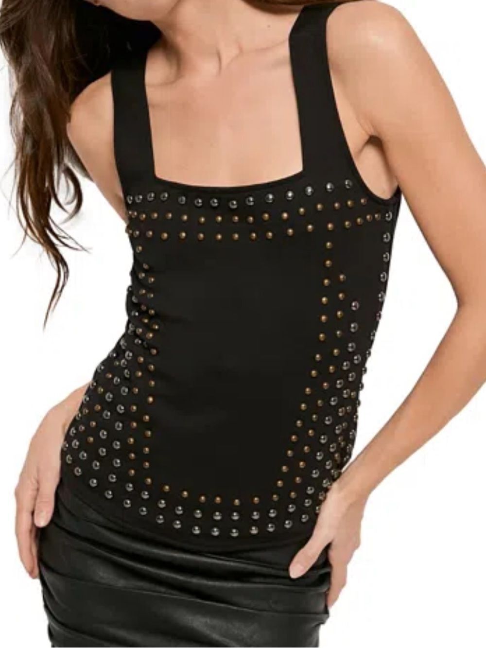 As By Df Bruna Top In Black with Metal Studs
kk10
